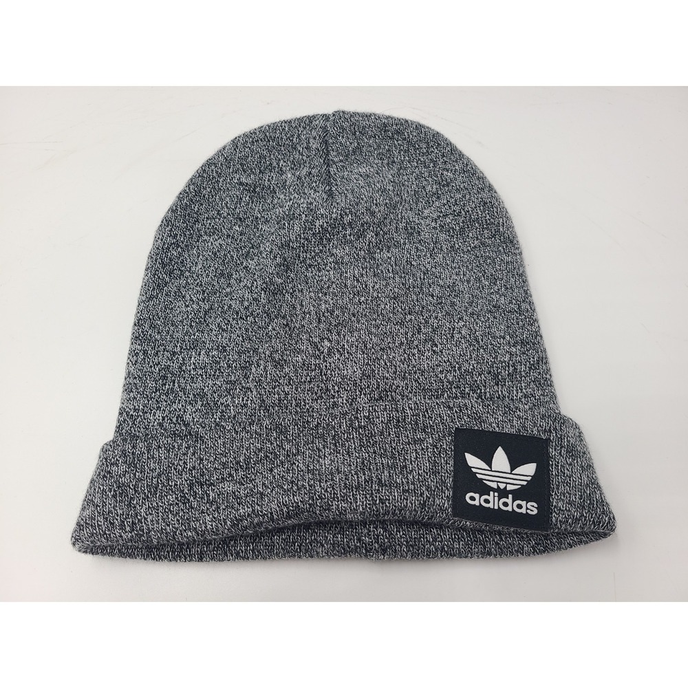 Adidas Trefoil Beanie Winter Knit Hat Stocking Cap Acrylic Snow Men Women Gray